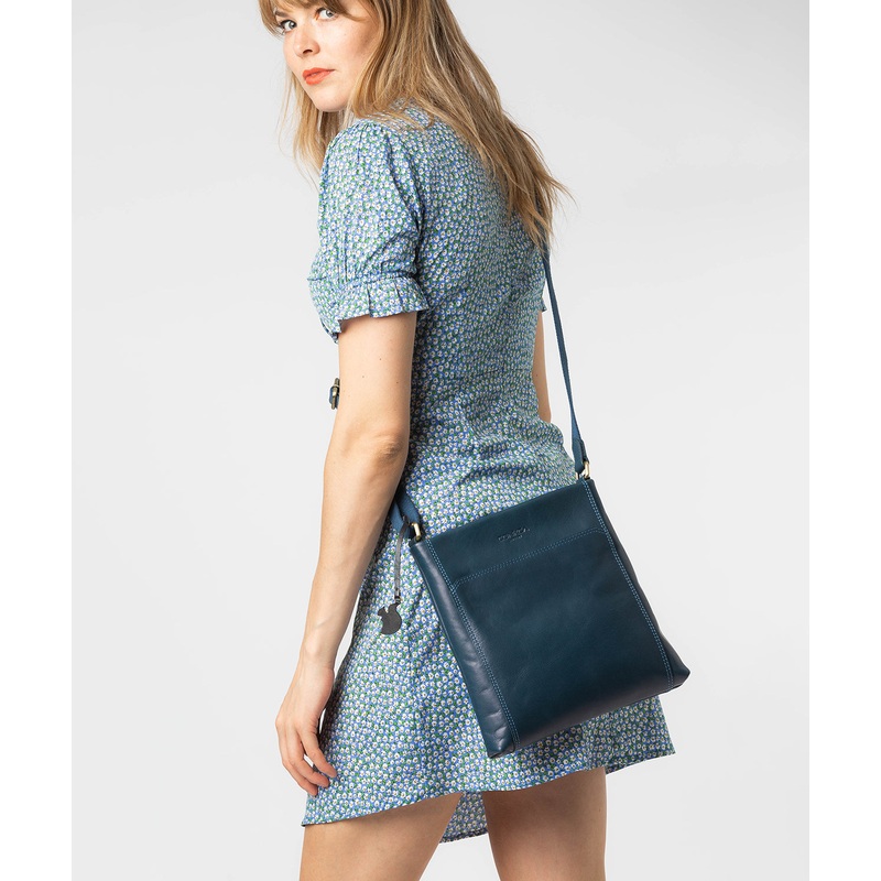 'Dink' Snorkel Blue Leather Cross Body Bag