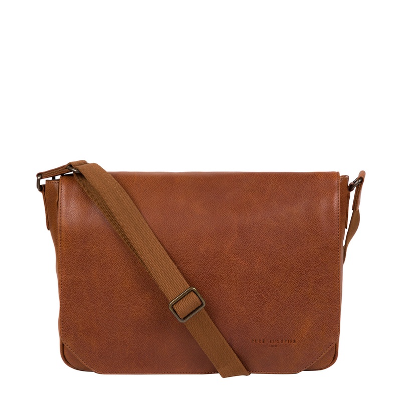 'Eiger' Tan Leather Messenger Bag