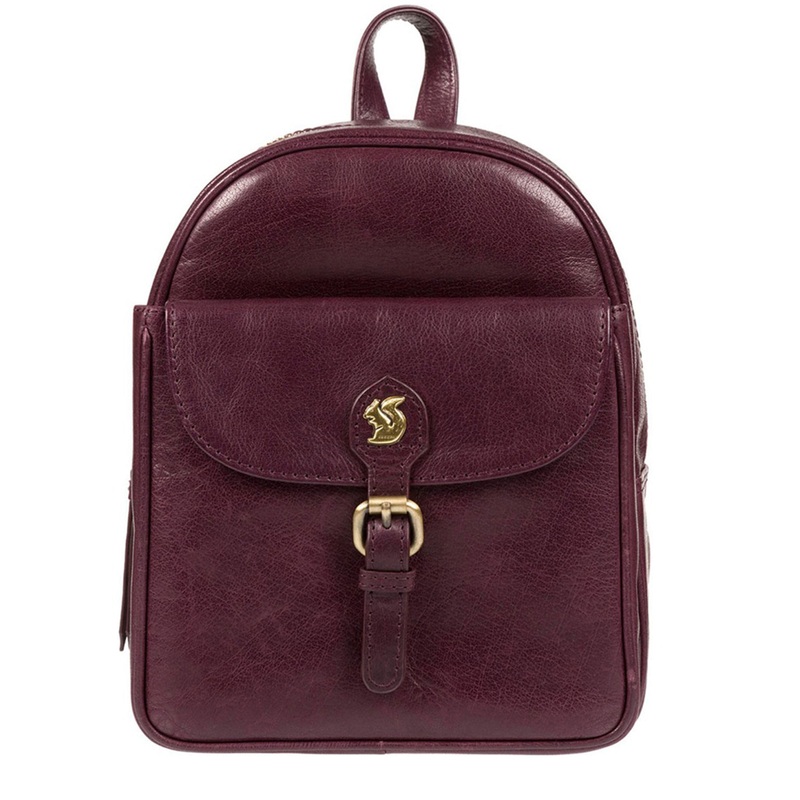 'Eloise' Plum Leather Backpack