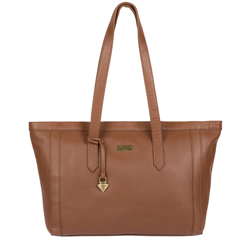 'Farah' Tan Leather Tote Bag