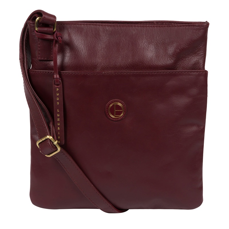 'Foxton' Burgundy Leather Cross Body Bag