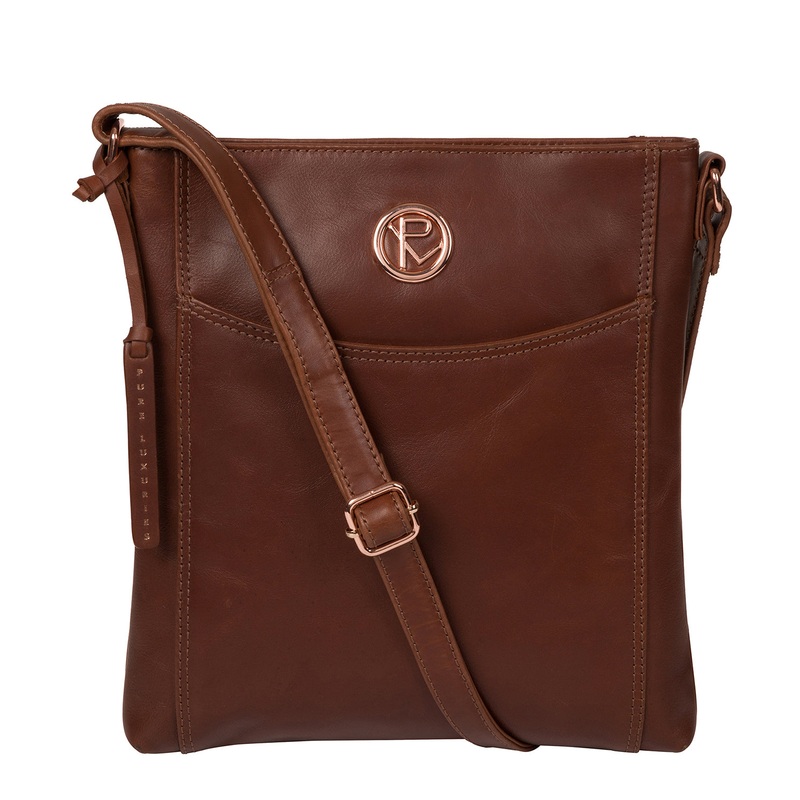 'Gilpin' Cognac Leather Cross Body Bag