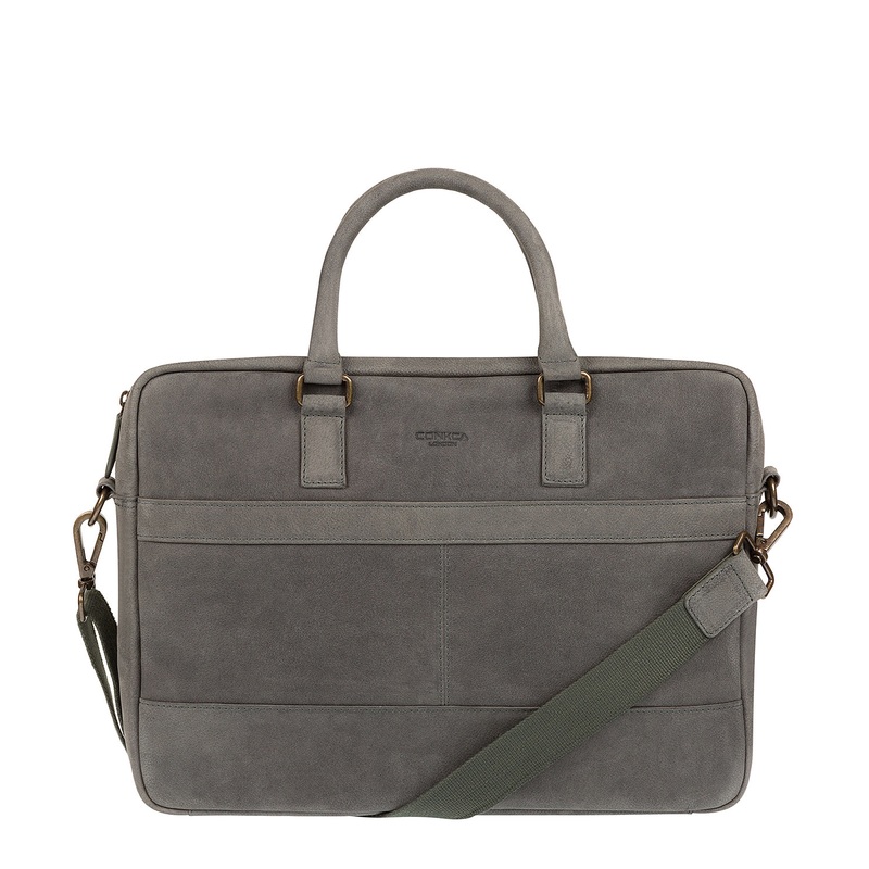 'Grafton' Vintage Grey Leather Workbag