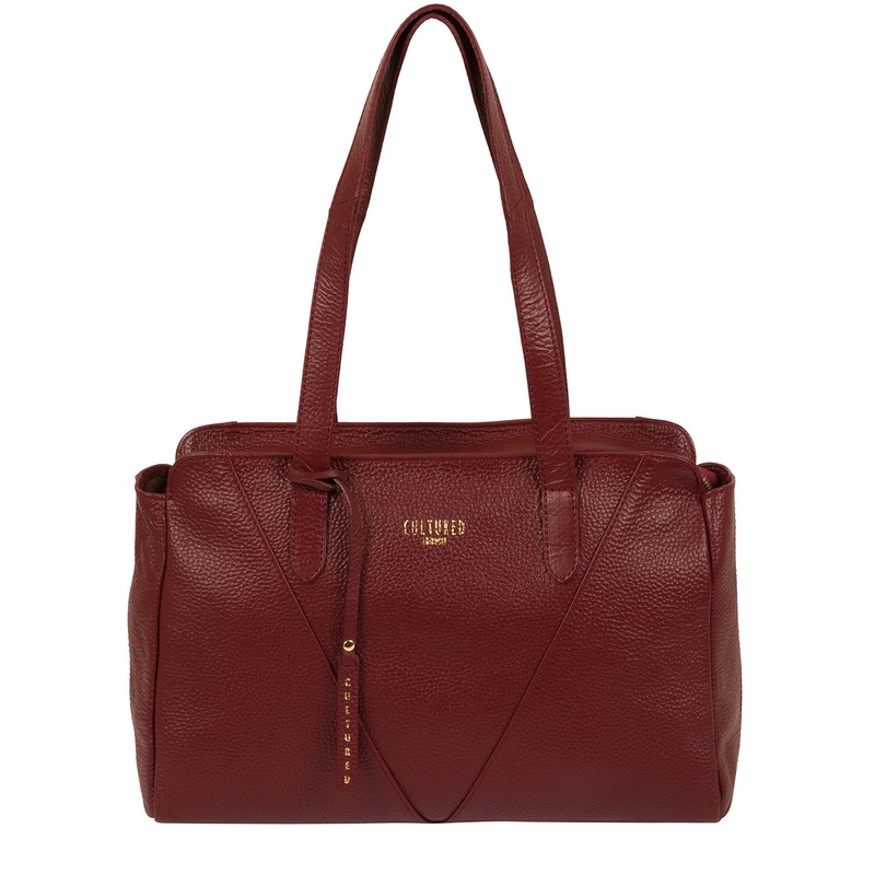 'Greta' Red Leather Shoulder Bag