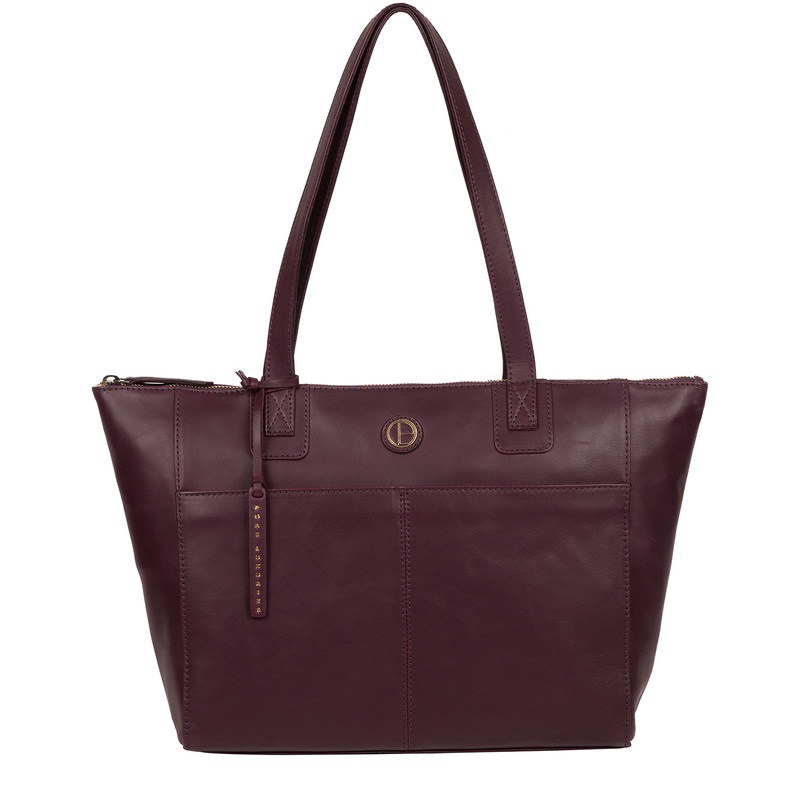 'Gwent' Blackberry Leather Tote Bag