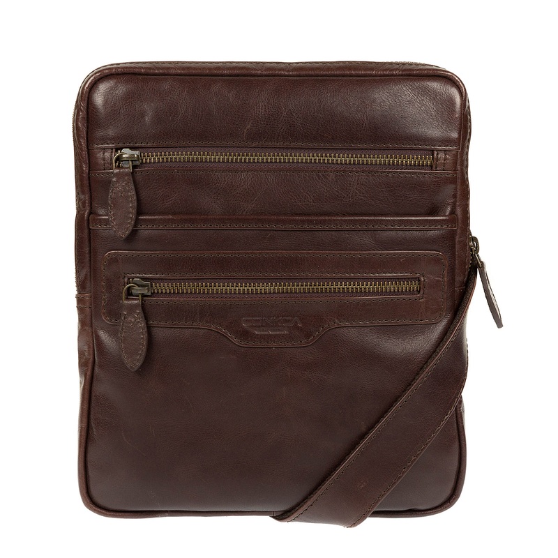 'Hoya' Dark Brown Leather Cross Body Bag