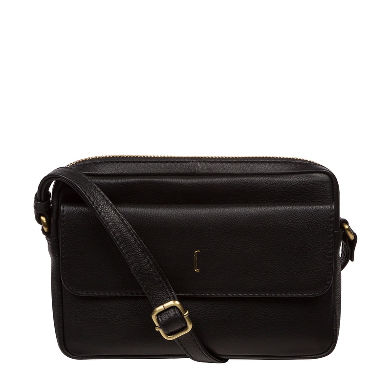 'Jodie' Black Leather Cross Body Bag