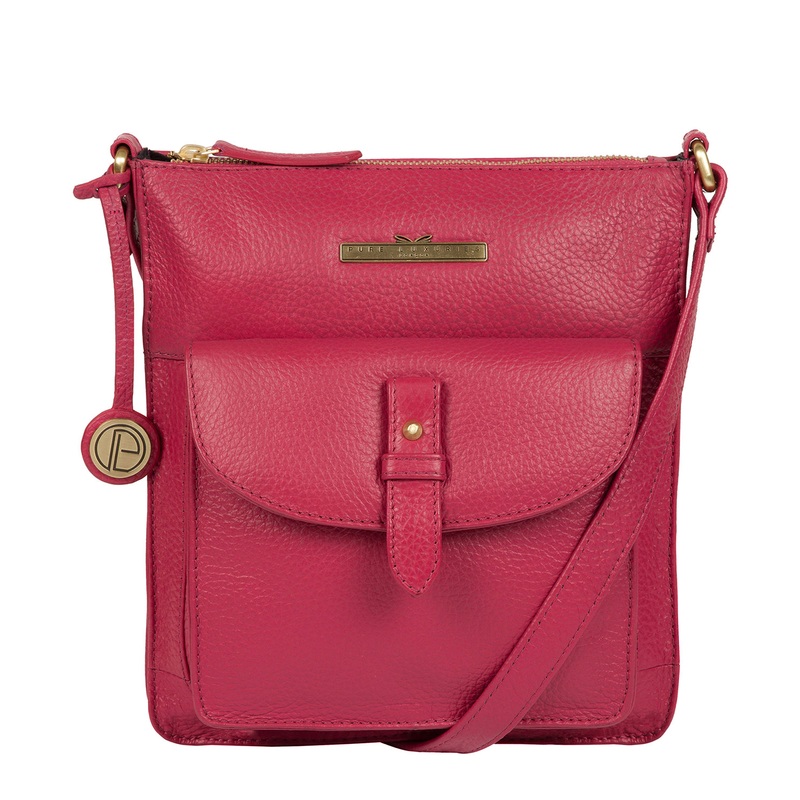'Kaede' Berry Leather Cross Body Bag