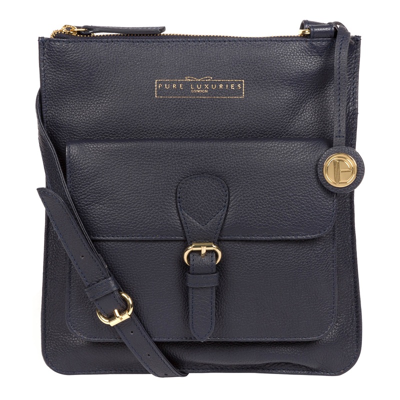 'Kenley' Navy Leather Cross Body Bag