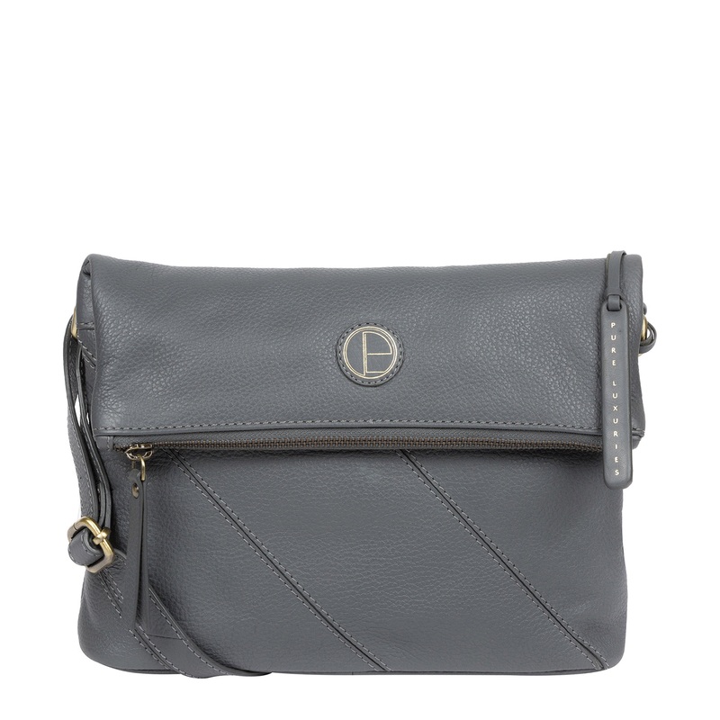 'Korin' Grey Leather Cross Body Bag