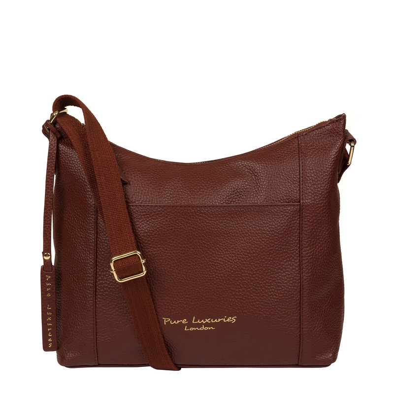 'Lachele' Cognac Leather Shoulder Bag