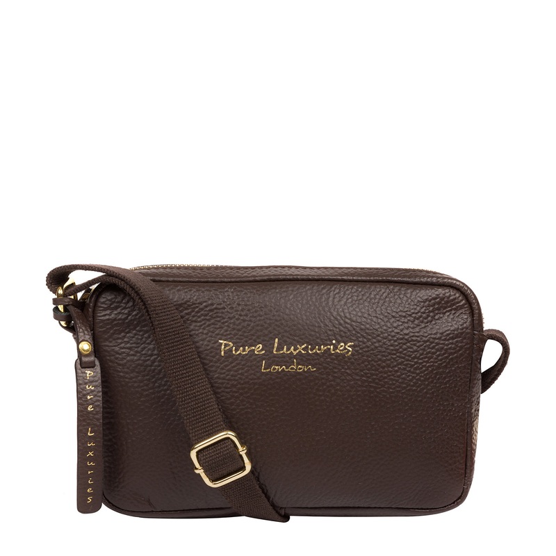 'Laine' Chocolate Leather Cross Body Bag