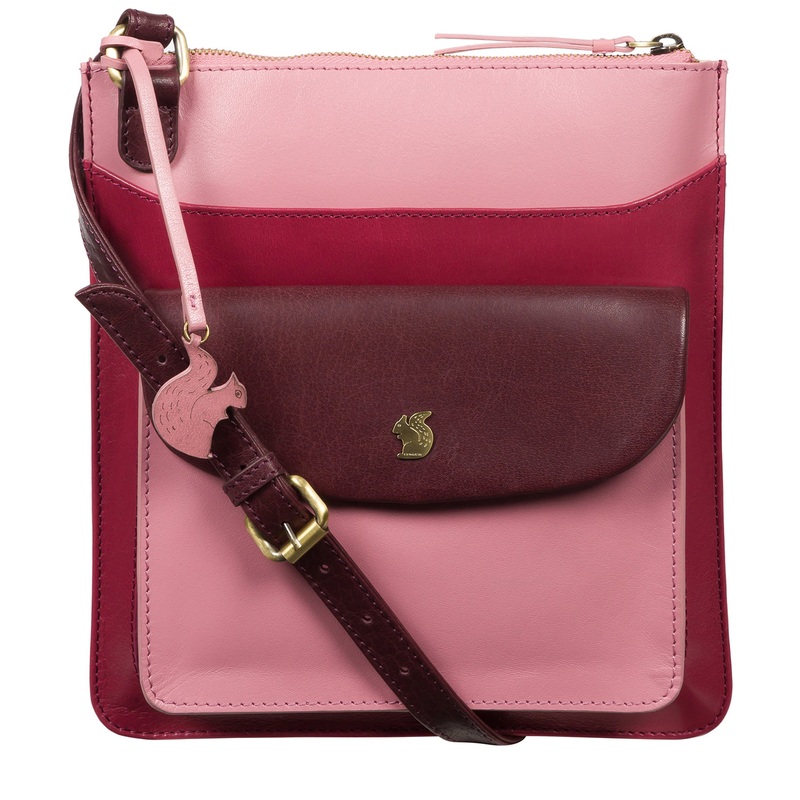'Lauryn' Orchid, Blush and Plum Leather Cross Body Bag