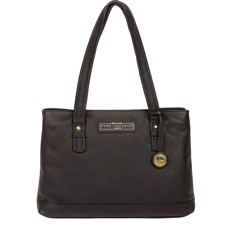 'Linton' Black & Gold Leather Handbag
