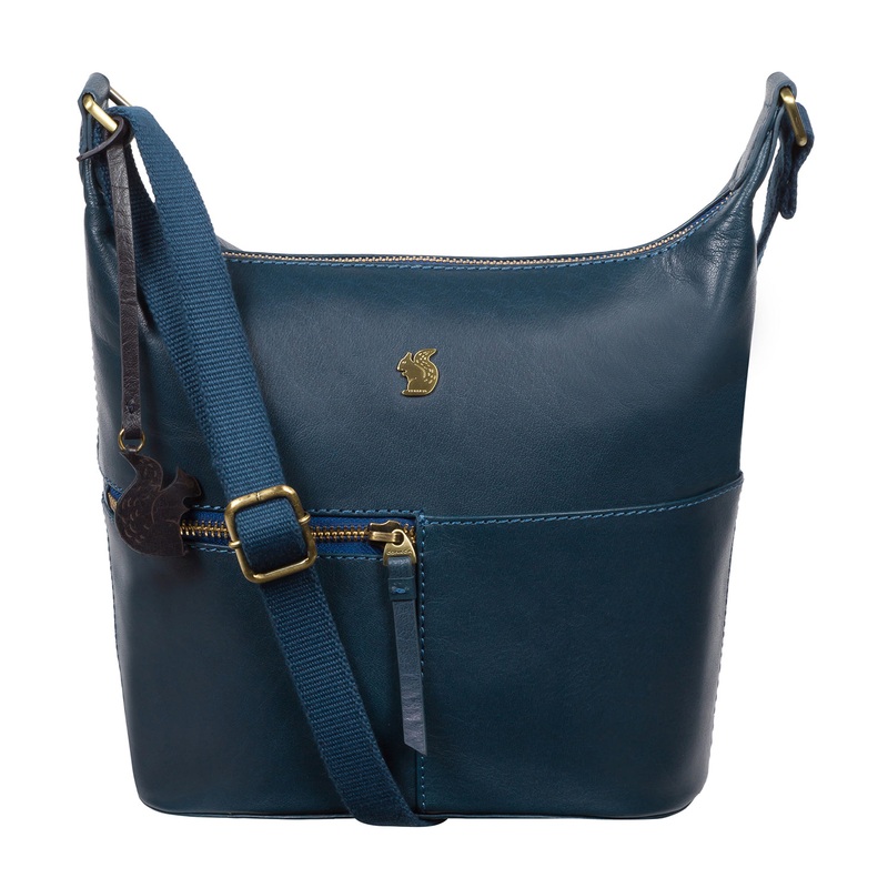 'Little Kristin' Snorkel Blue Leather Shoulder Bag