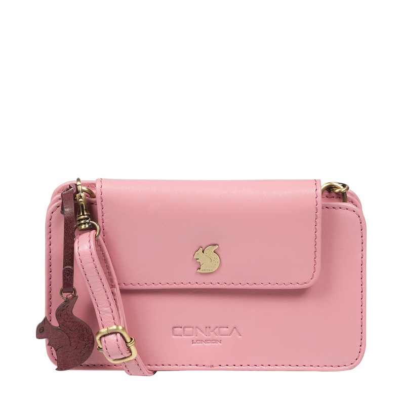 'Little Wonder' Blush Leather Cross Body Clutch Bag