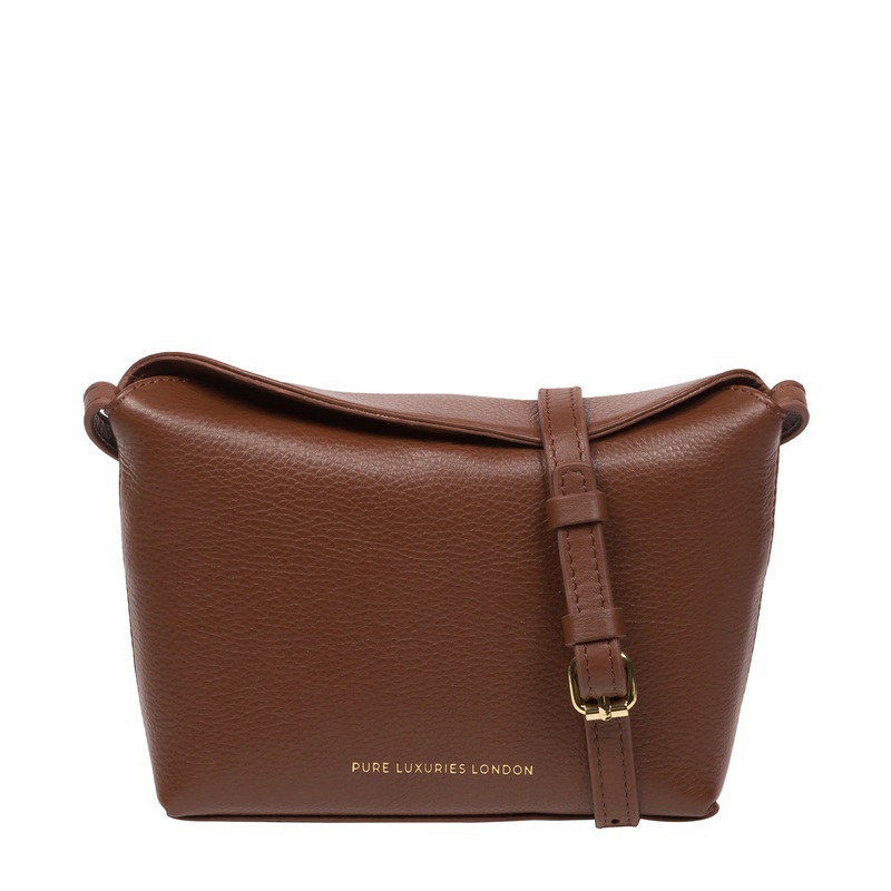 'Lolo' Dark Tan Nappa Leather Cross Body Bag