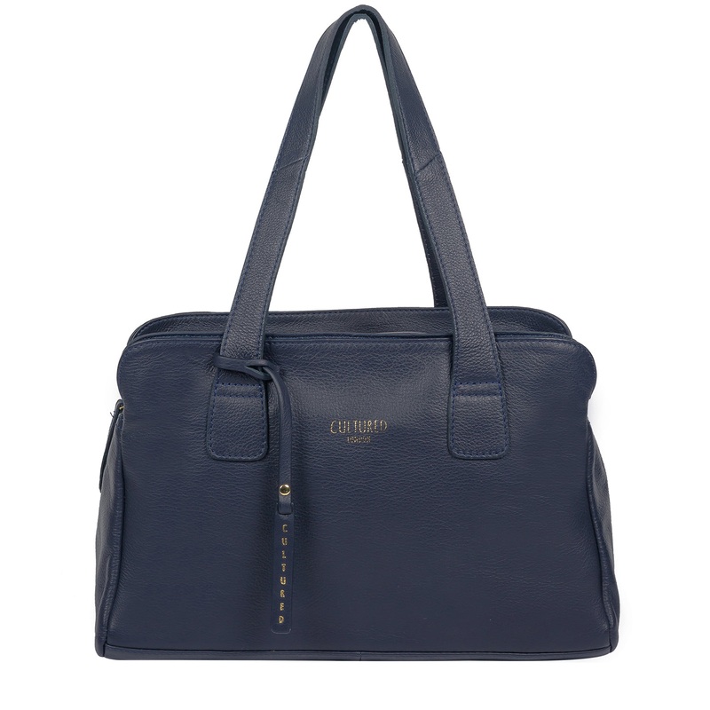 'Marquee' Ink Leather Handbag