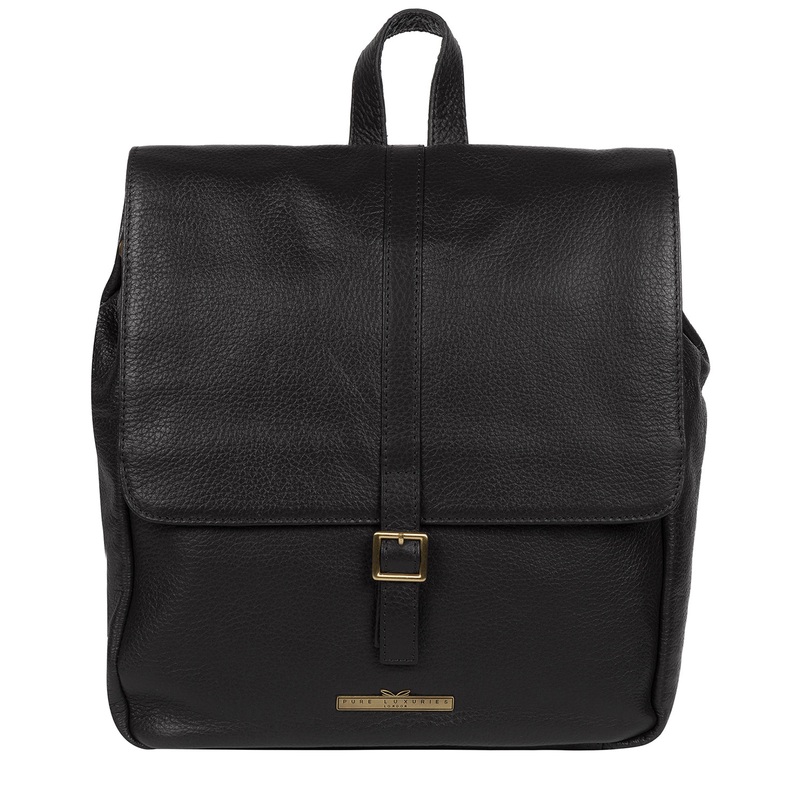 'Maryam' Black Leather Backpack
