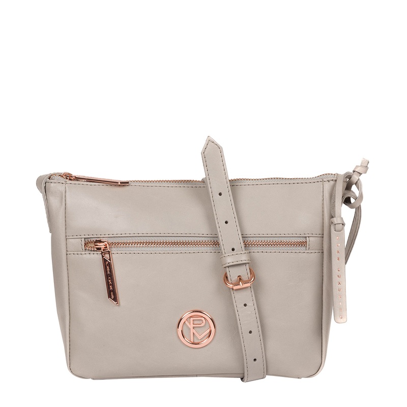 'Matisse' Grey Leather Cross Body Bag