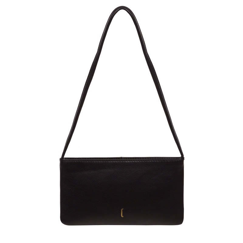 'Mimi' Black Leather Evening Phone Bag