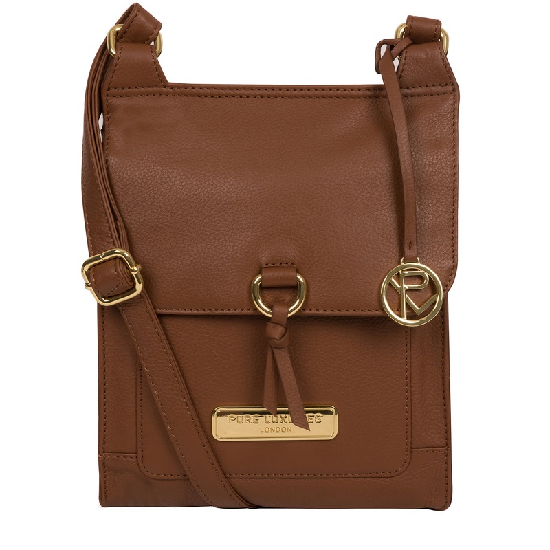 'Naomi' Tan Leather Cross Body Bag