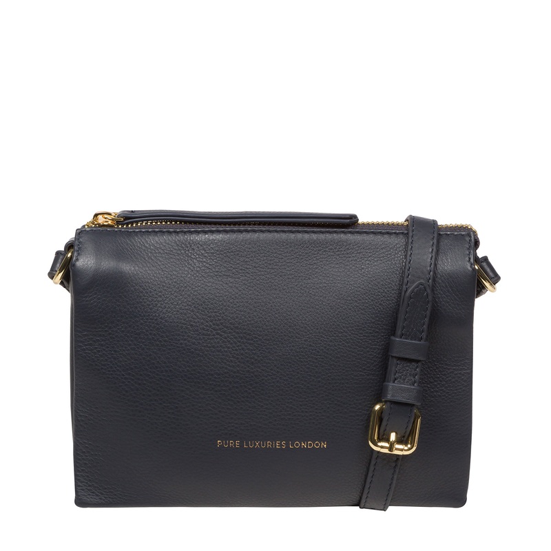 'Niki' Navy Nappa Leather Cross Body Bag