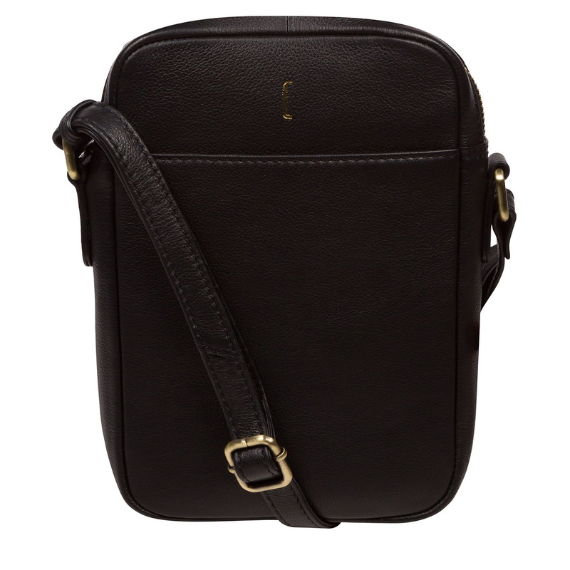 'Olivia' Black Leather Cross Body Bag