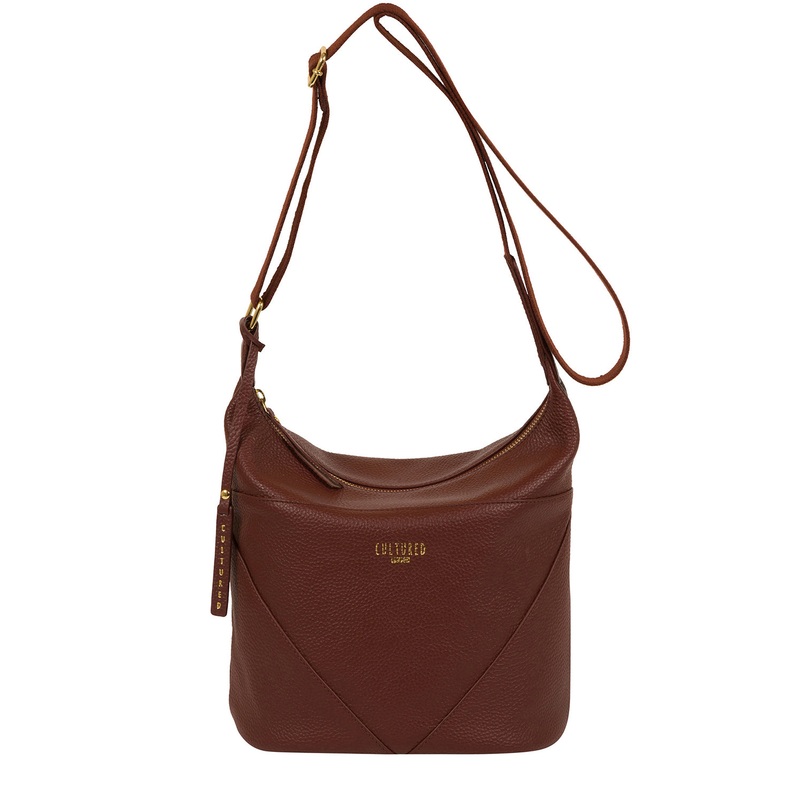 'Olsen' Cognac Leather Shoulder Bag