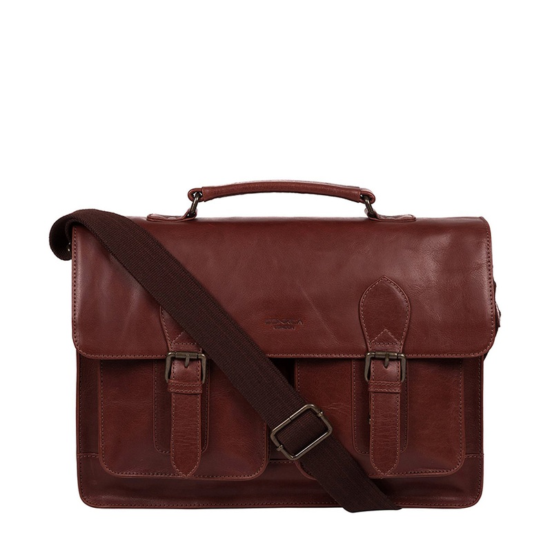 'Pinter' Conker Brown Leather Work Bag