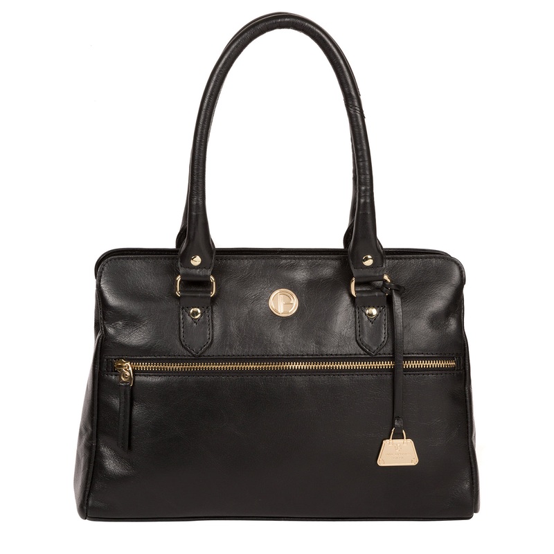 'Poppy' Jet Black Leather Handbag