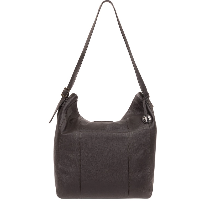 'Rachael' Slate Leather Shoulder Bag