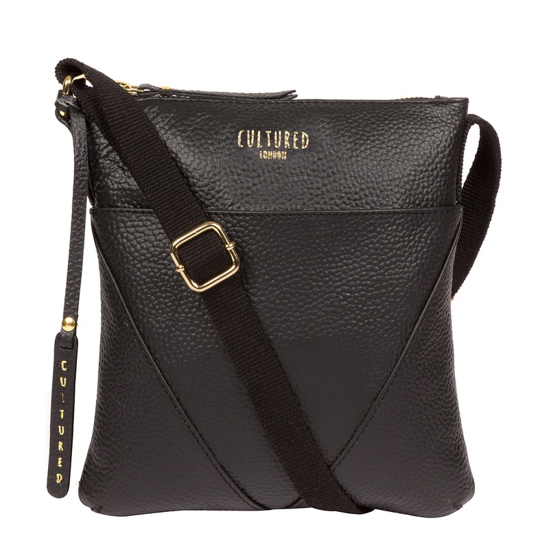 'Rebecca' Black Leather Cross Body Bag
