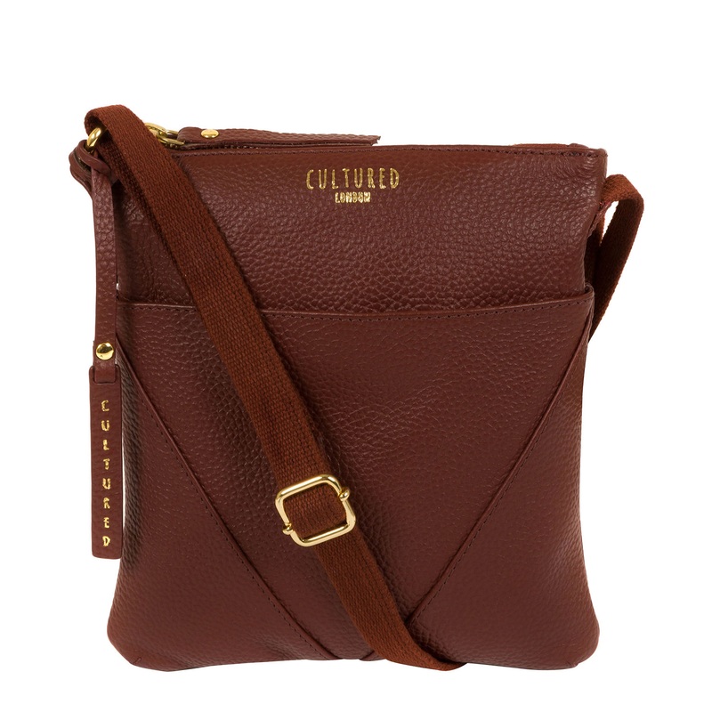 'Rebecca' Cognac Leather Cross Body Bag