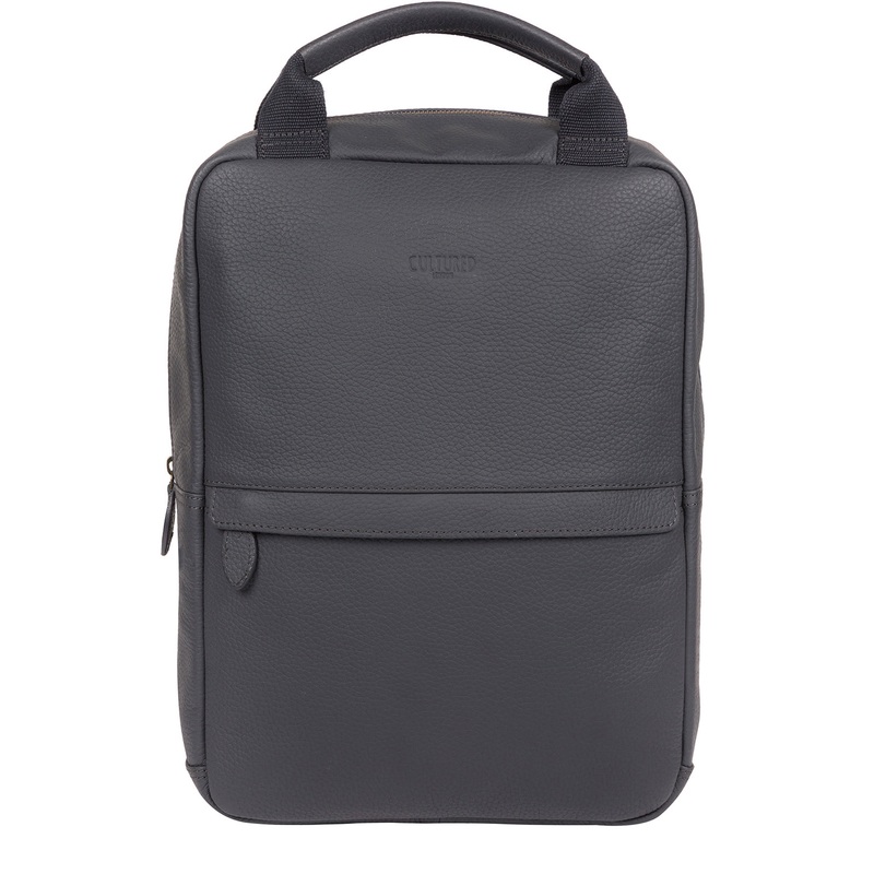 'Revolution' Dark Grey Leather Backpack
