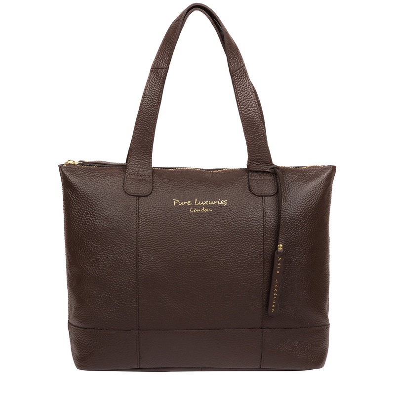 'Sachi' Chocolate Leather Tote Bag