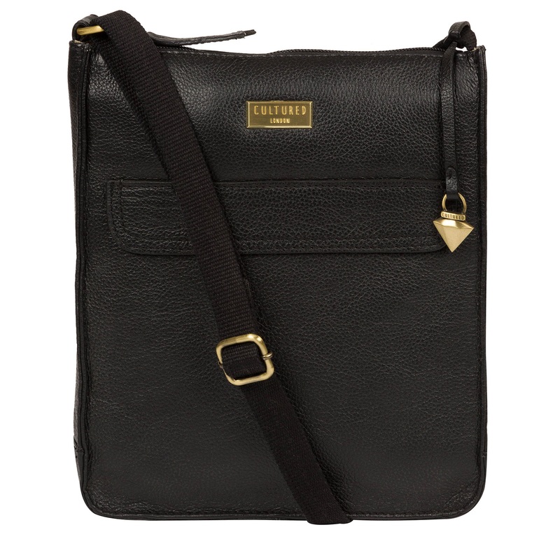 'Sarah' Black Leather Cross Body Bag