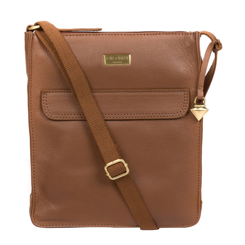 'Sarah' Tan Leather Cross Body Bag