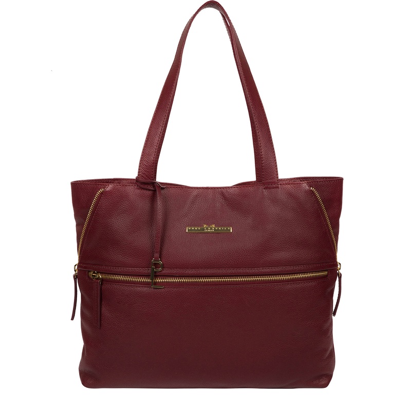 'Selsey' Deep Red Leather Tote Bag