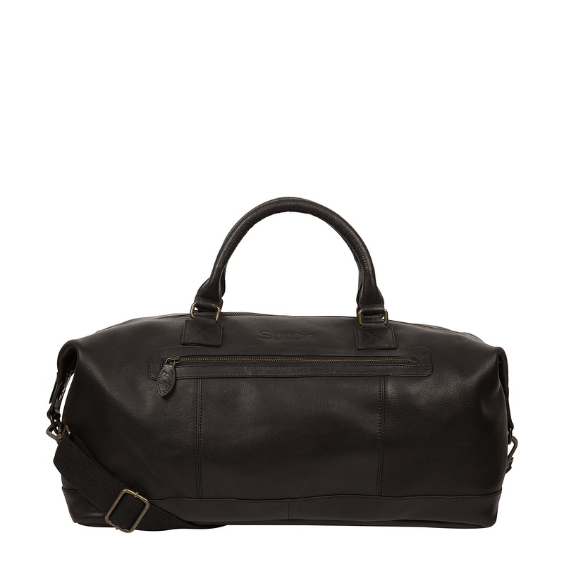 'Shuttle' Vintage Black Leather Holdall