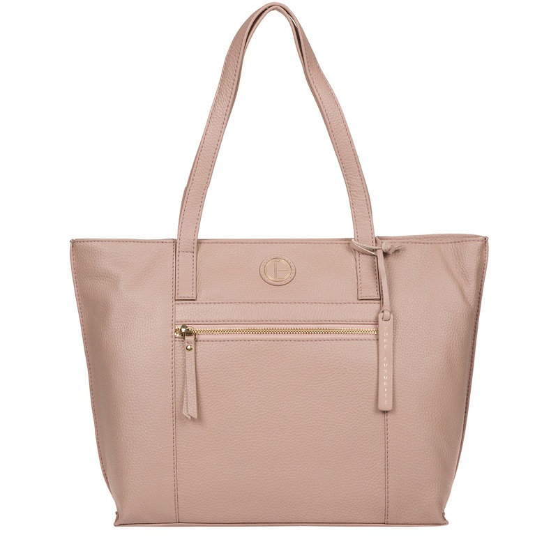 'Skye' Blush Pink Leather Tote Bag