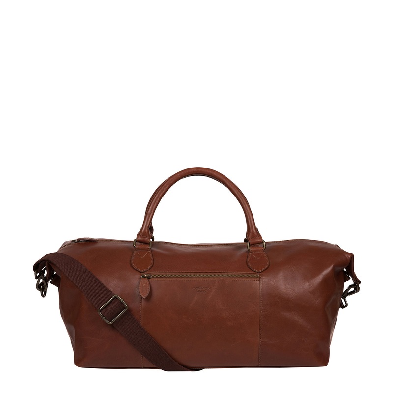 'Storey' Conker Brown Leather Holdall