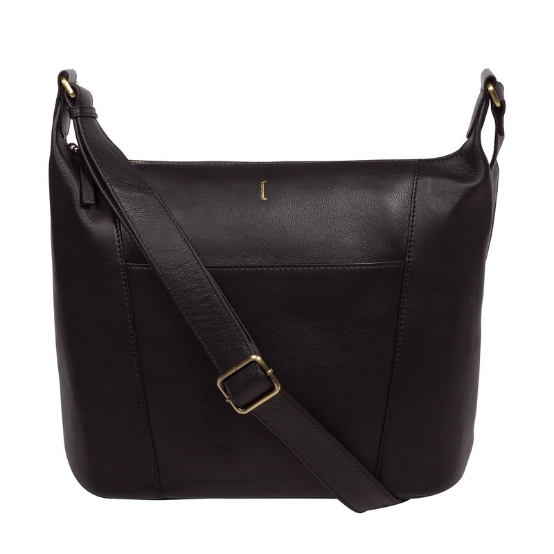 'Talisha' Black Leather Shoulder Bag