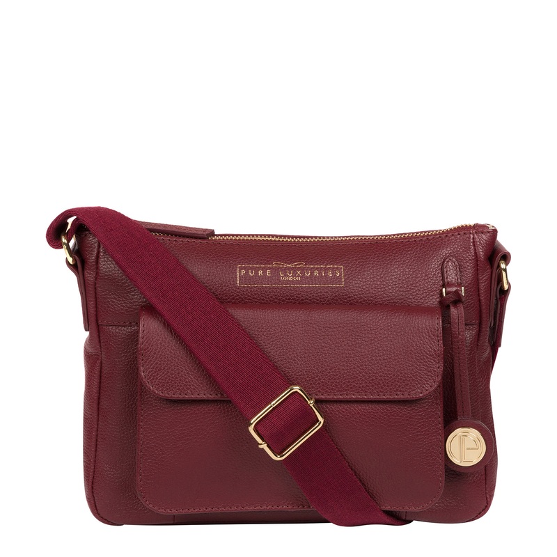 'Tindall' Deep Red Leather Shoulder Bag