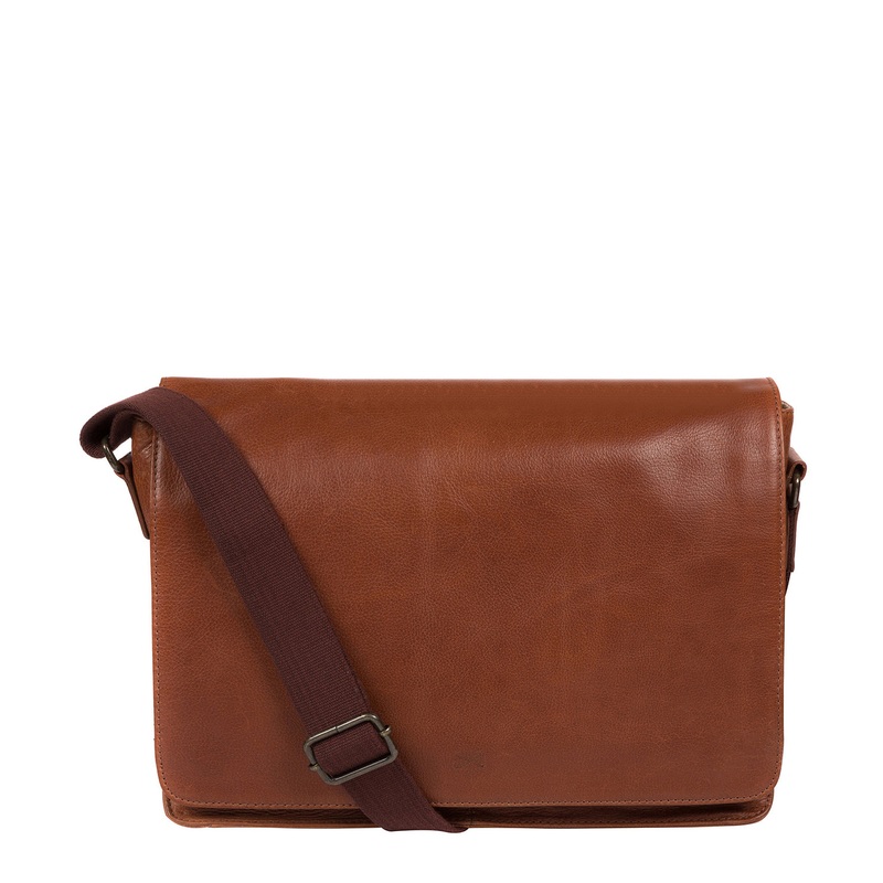 'Tom' Treacle Leather Messenger Bag