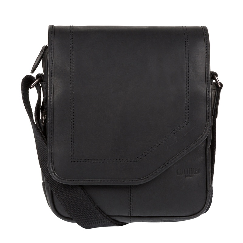'Trip' Black Small Leather Despatch Bag