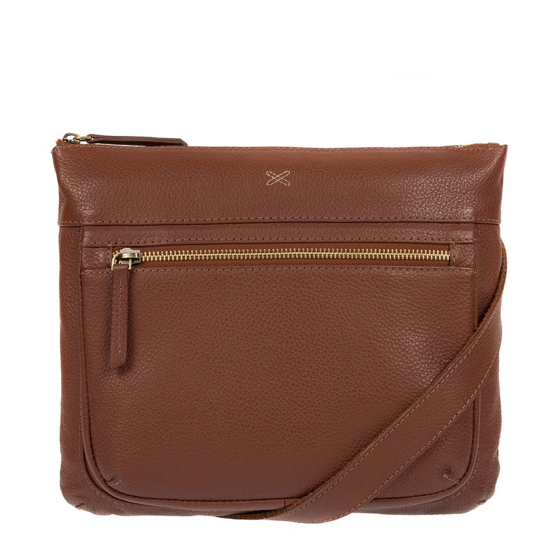 'Victoria' Cognac Cross Body Bag