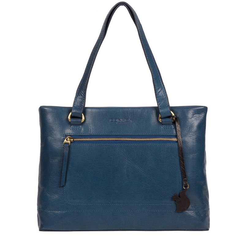 'Alice' Snorkel Blue Leather Handbag