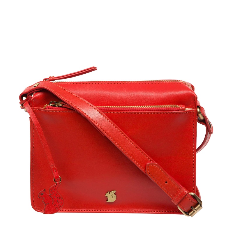 'Aurora' Orangeade Leather Cross Body Bag