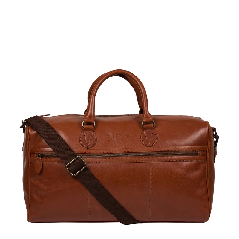 'Aviator' Conker Brown Leather Holdall